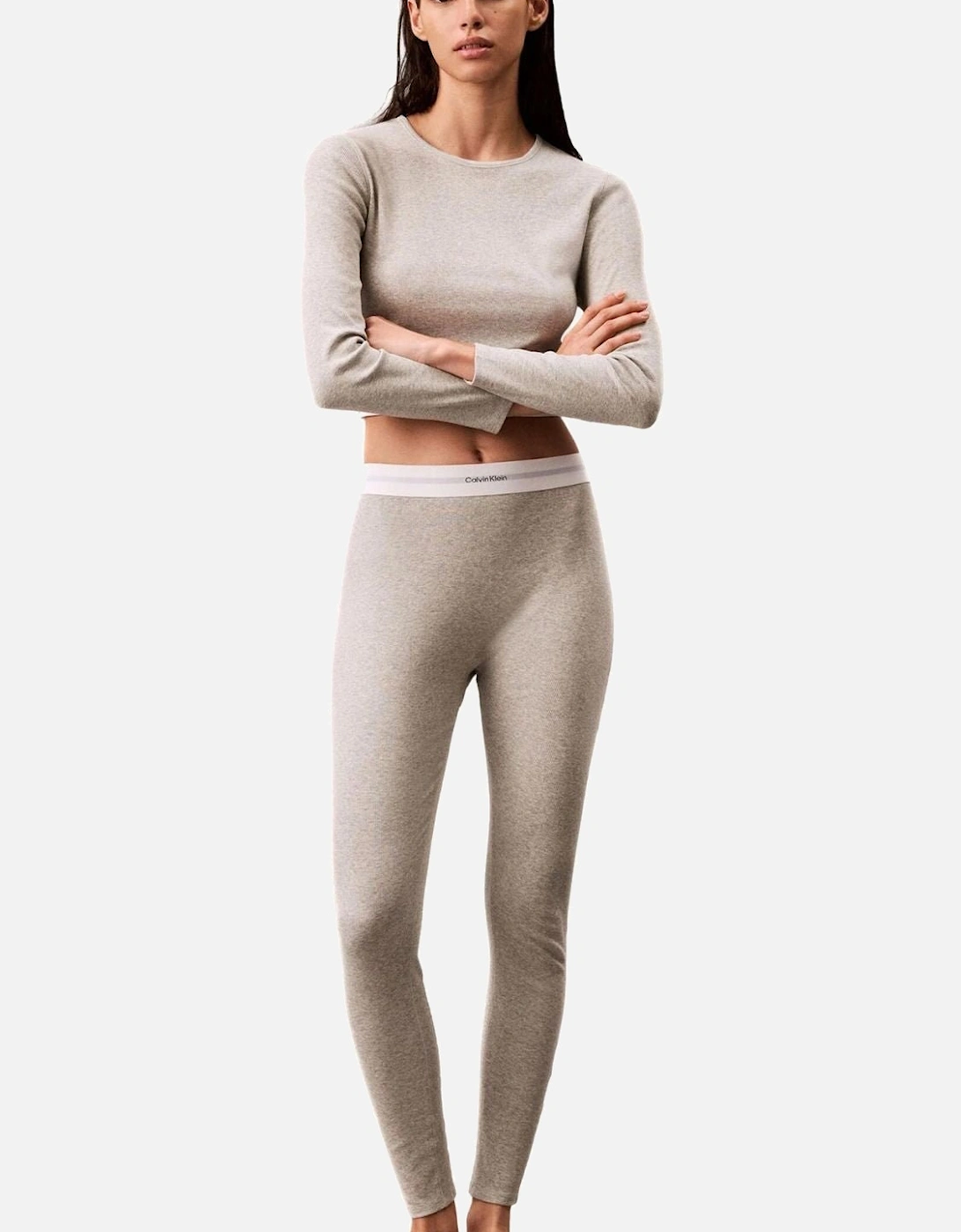 Women Modern Rib Leggings, Grey Heather