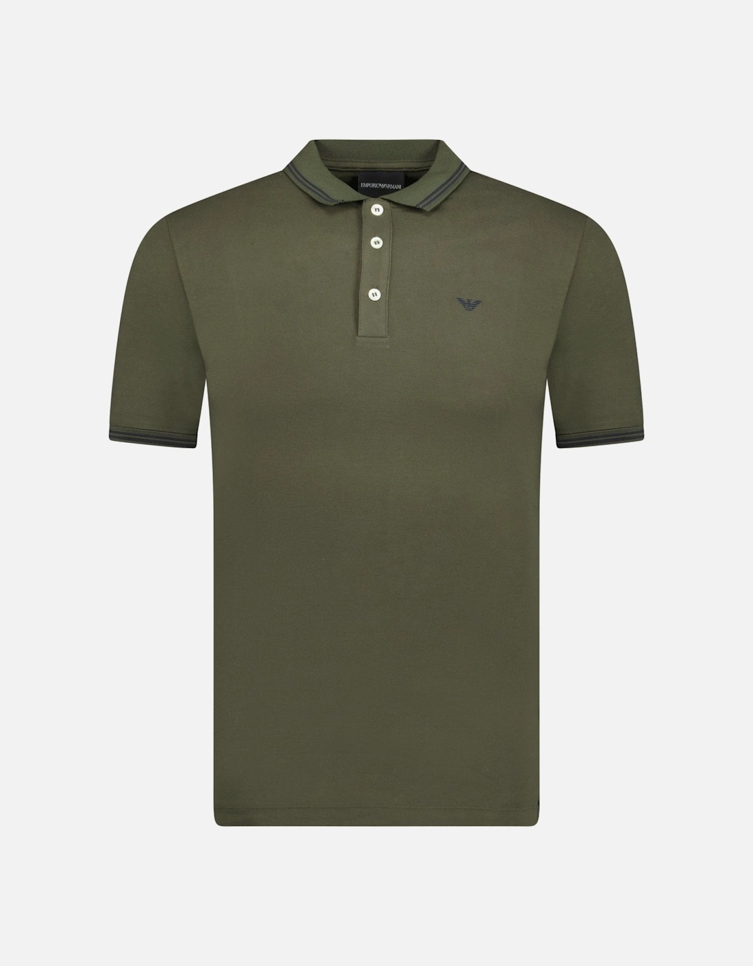 Eagle Logo Twin Tip Polo-Shirt Khaki Green, 3 of 2