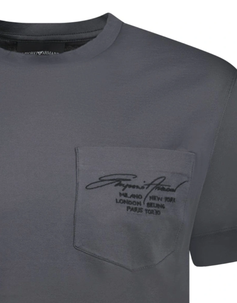 Signature Pocket Mercerised T-Shirt Grey