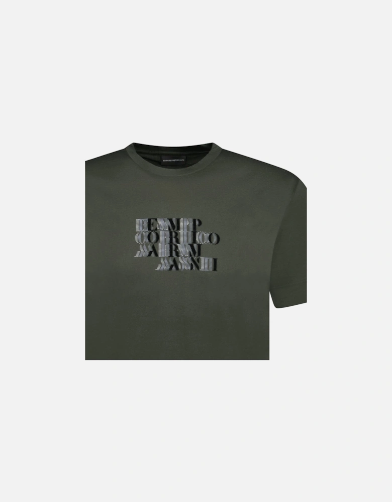 Velvet Writing Logo Mercerised T-Shirt Khaki Green