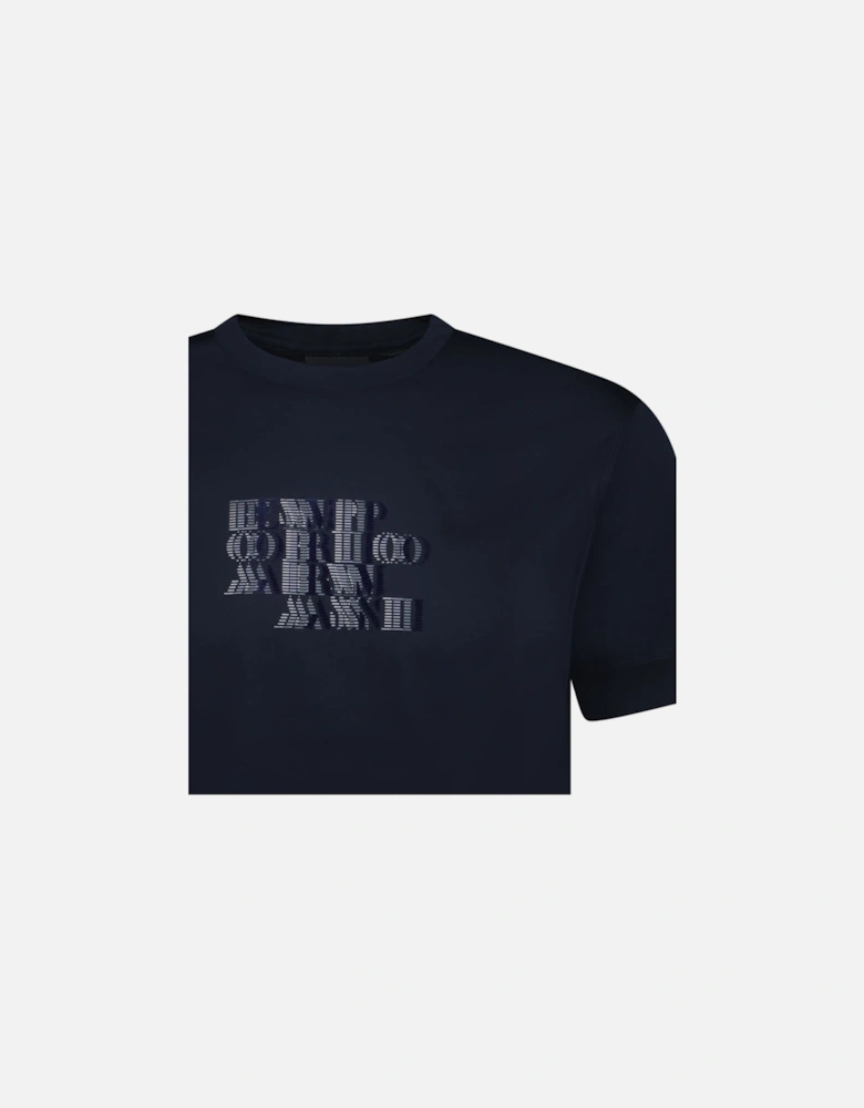 Velvet Writing Logo Mercerised T-Shirt Navy