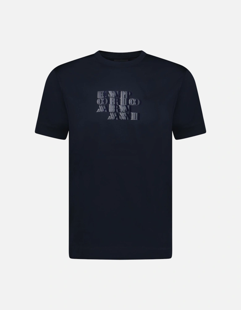 Velvet Writing Logo Mercerised T-Shirt Navy