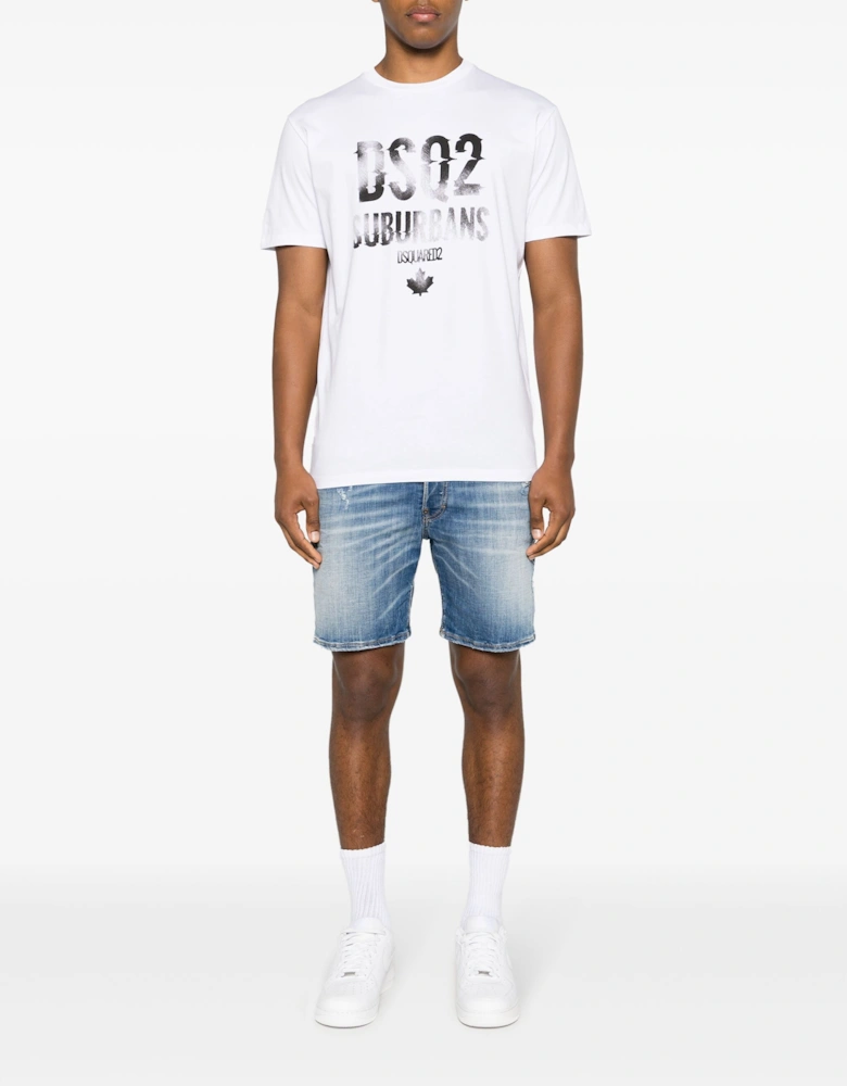 Suburbans Printed Logo T-Shirt in White