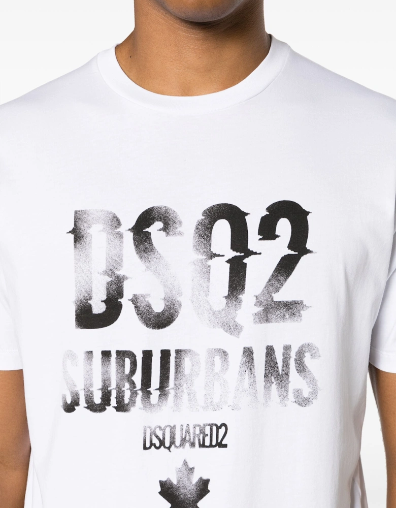 Suburbans Printed Logo T-Shirt in White