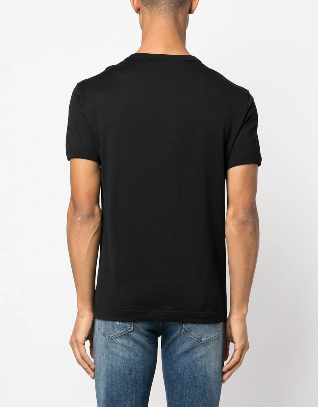 Embroidered Pique T-Shirt in Black