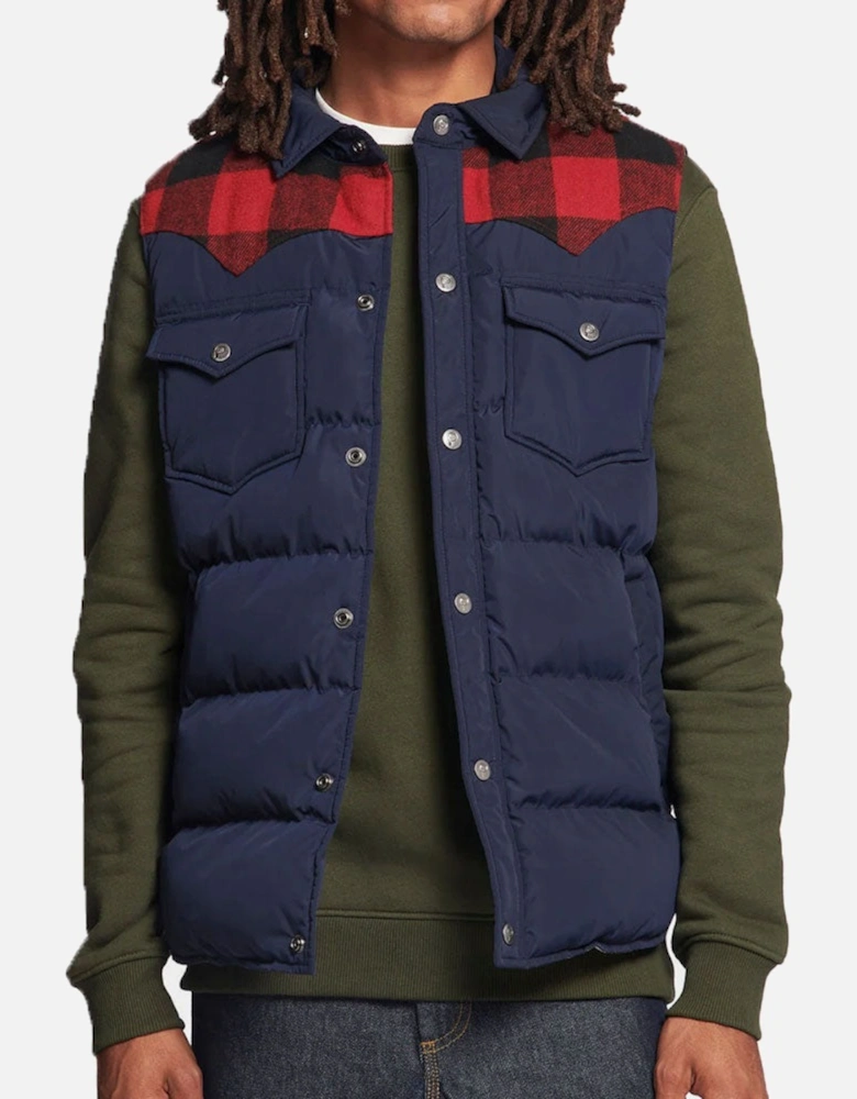 Mens Rockford Gilet Vest  - Navy Blue