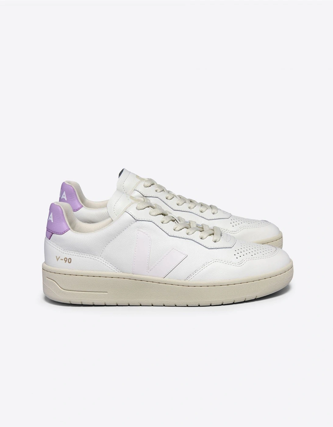 V-90 Leather Women's White/Orchid Trainers