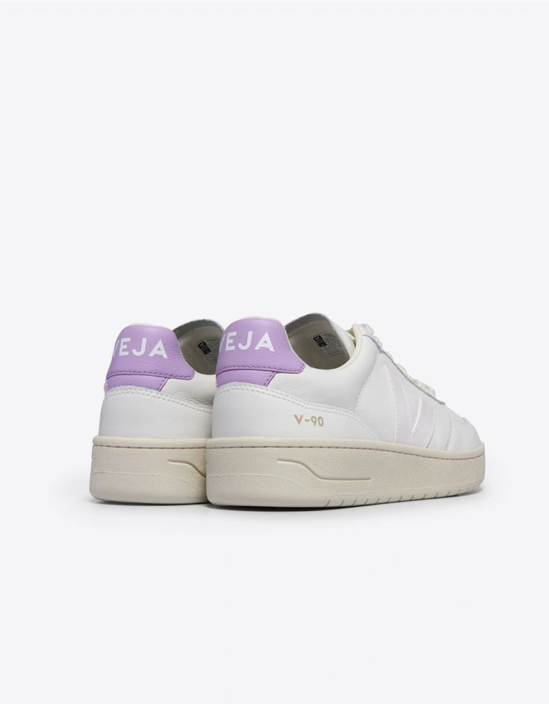 V-90 Leather Women's White/Orchid Trainers