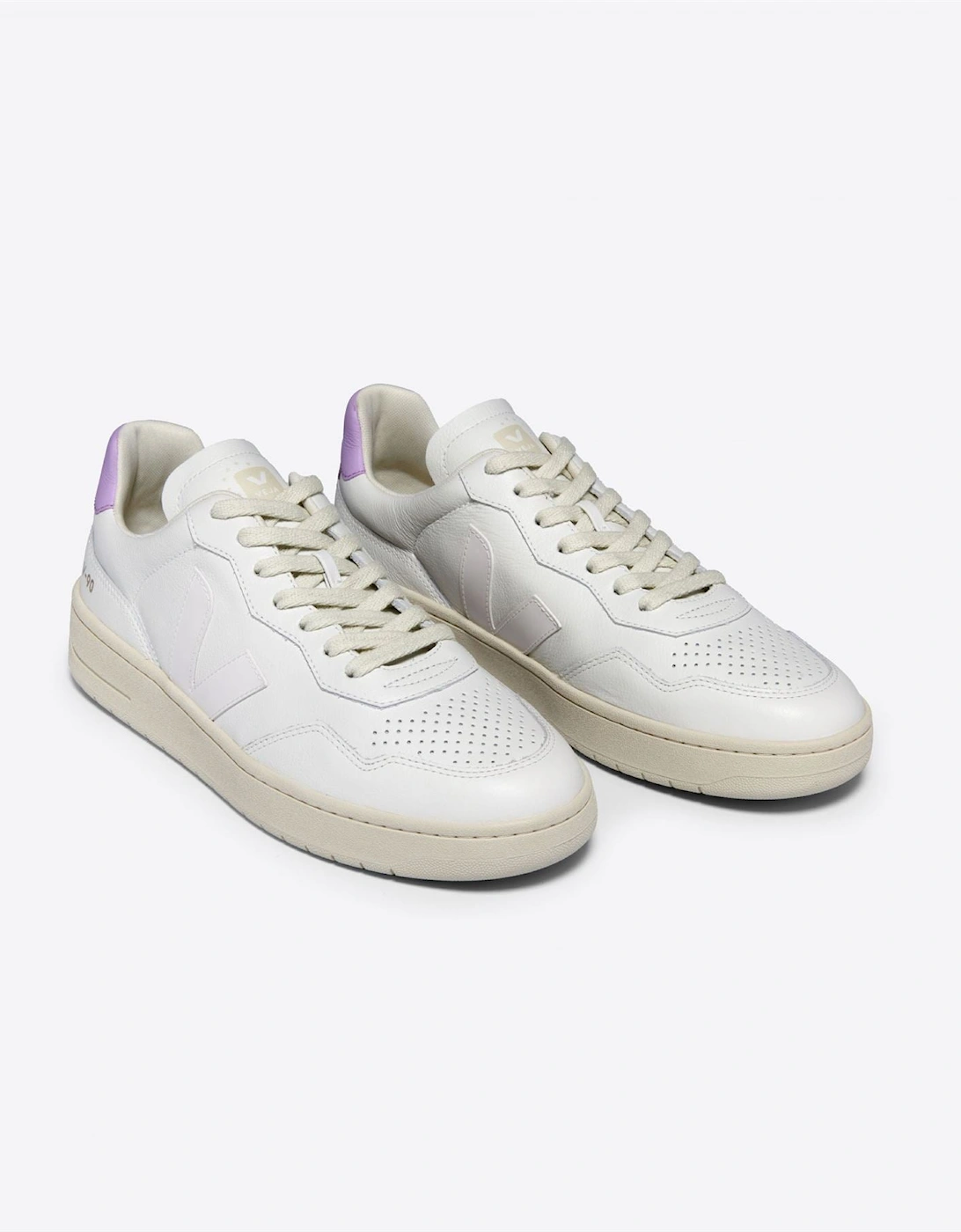 V-90 Leather Women's White/Orchid Trainers