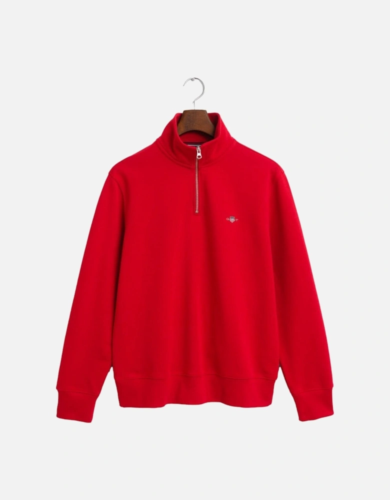 Regular Shield Half Zip Sweat Ruby Red