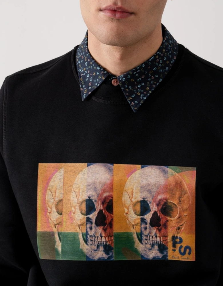 PS Mens Regular Fit Skull Square Sweatshirt