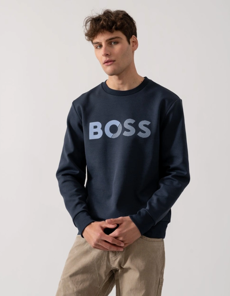 BOSS Green Salbo Tape Mens Crew Neck Sweatshirt with Logo