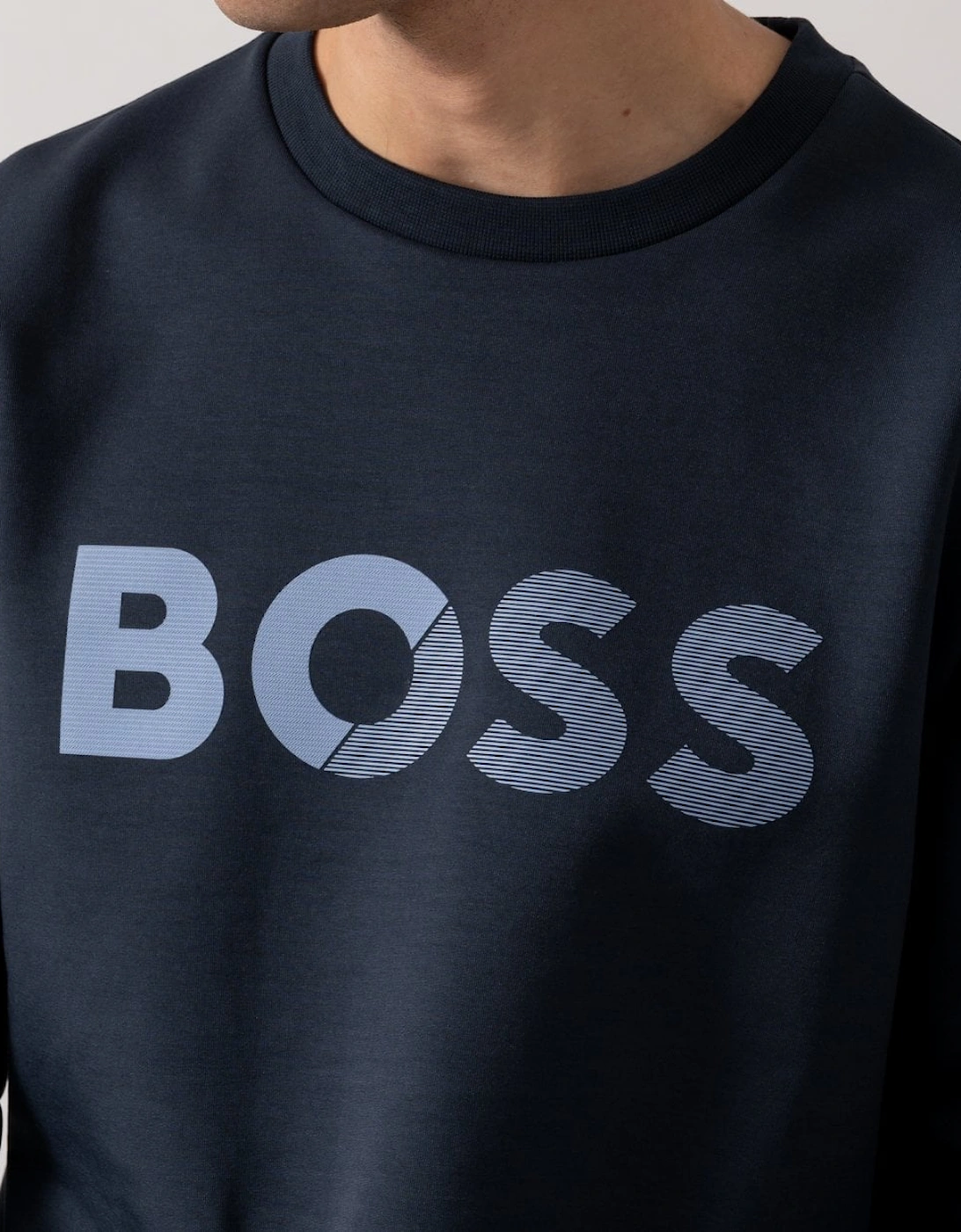 BOSS Green Salbo Tape Mens Crew Neck Sweatshirt with Logo