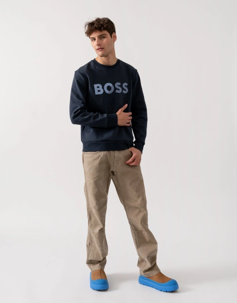 BOSS Green Salbo Tape Mens Crew Neck Sweatshirt with Logo