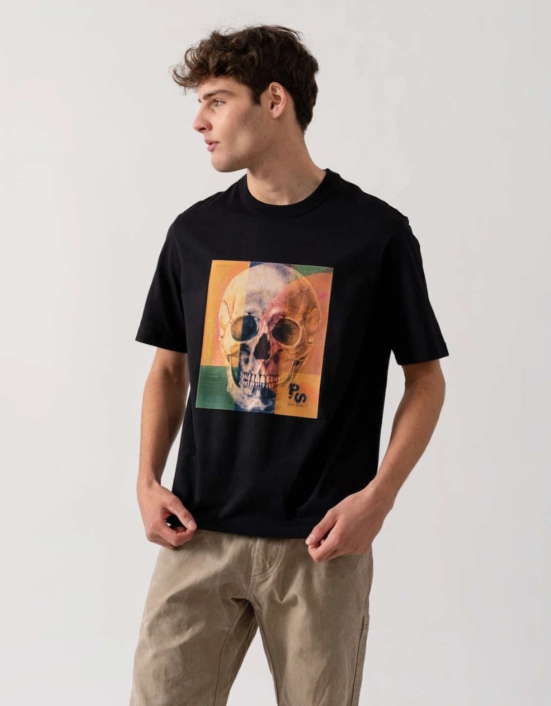 PS Mens Regular Fit Skull Square T-Shirt, 5 of 4