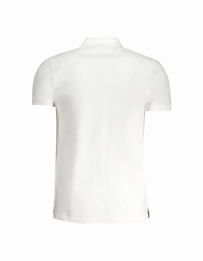 Cavalli Class Bold Logo White Polo Shirt