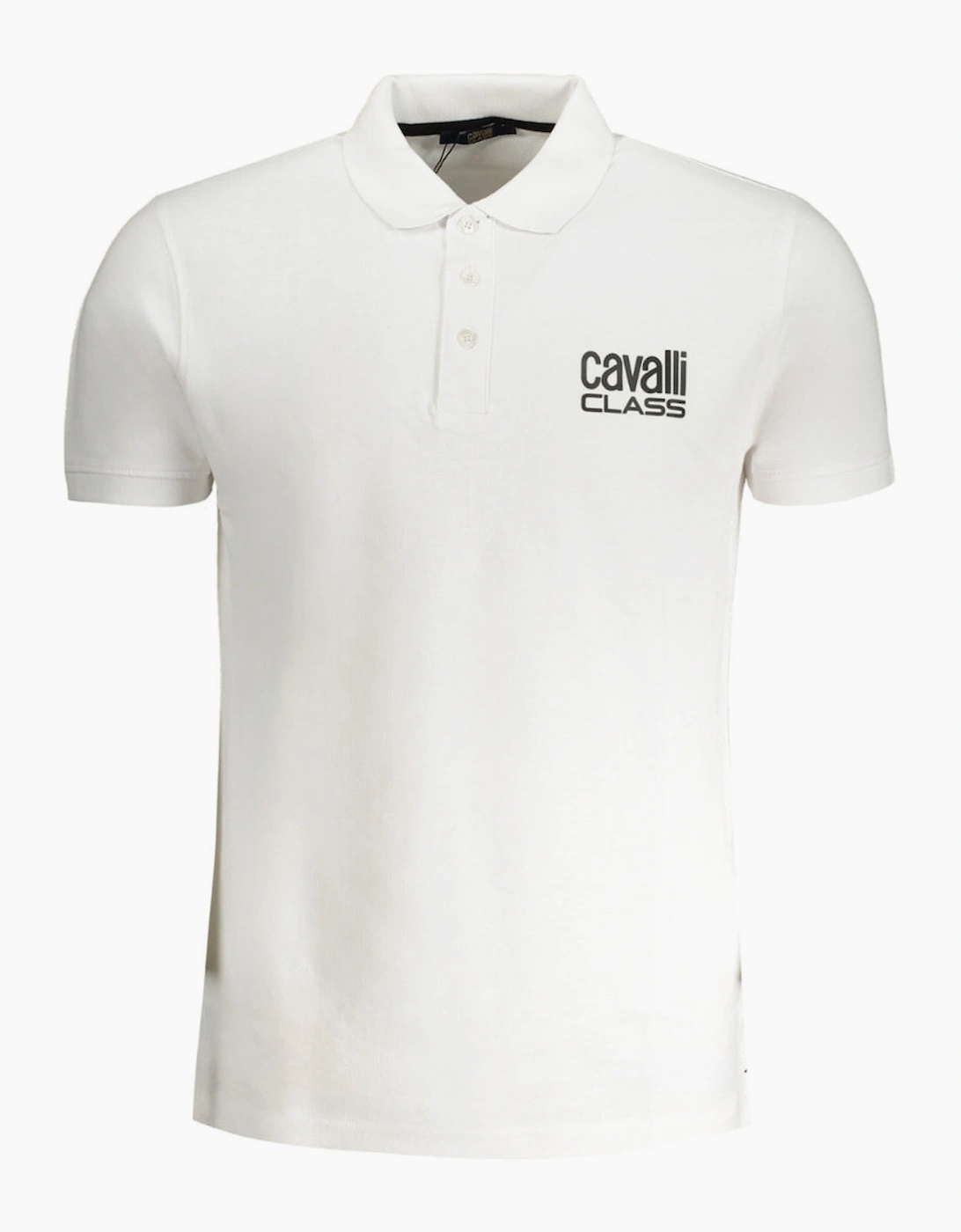 Roberto Cavalli Men's White Cavalli Class Bold Logo Polo Shirt  42 Xl