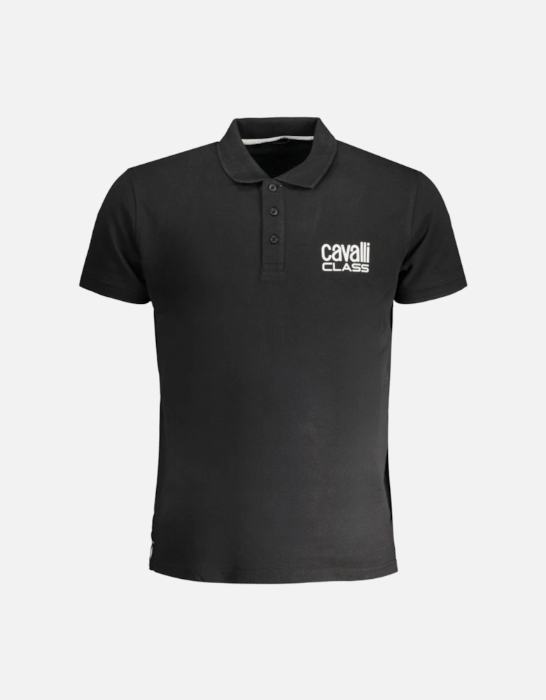 Cavalli Class Bold Logo Black Polo Shirt