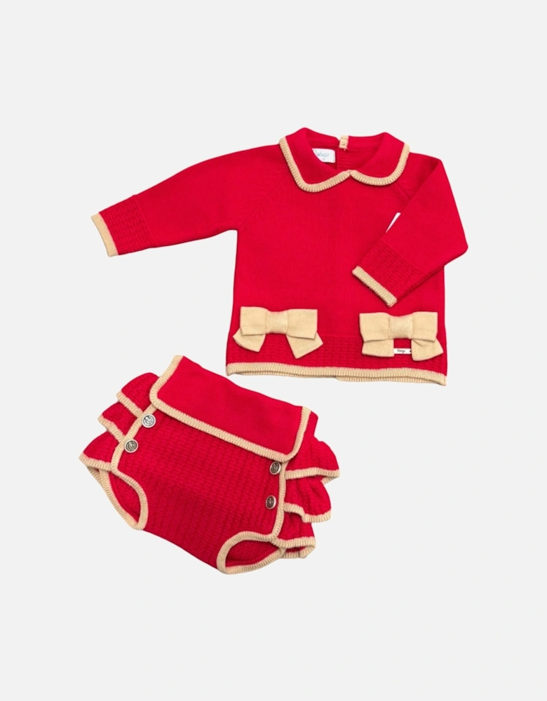 Red Knit Jam Pant Set