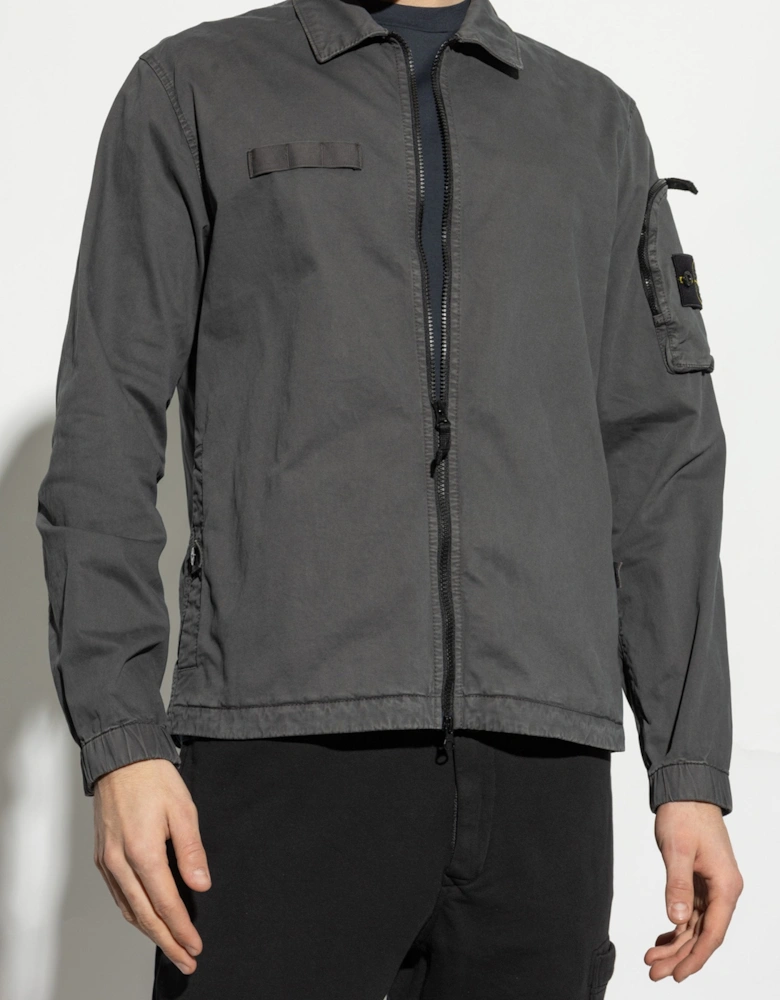 Compass Sleeve Pocket Overshirt Grey