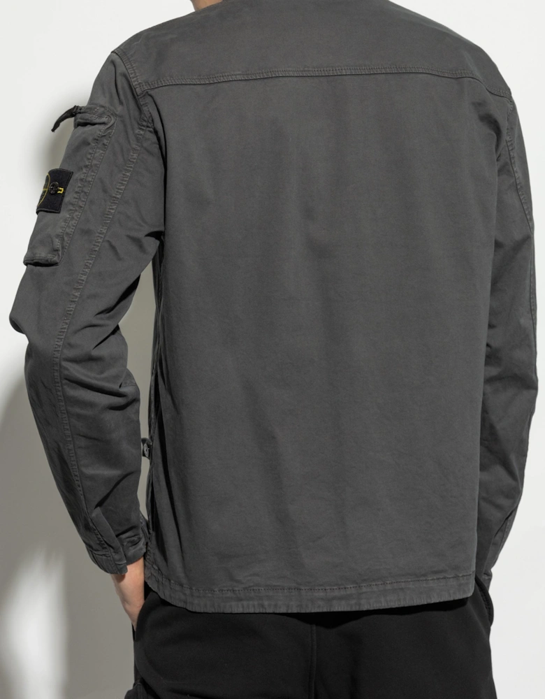 Compass Sleeve Pocket Overshirt Grey