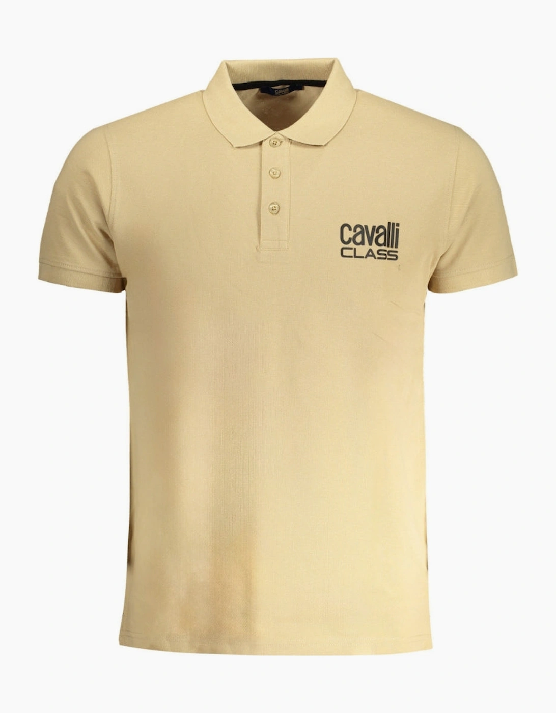 Roberto Cavalli Men's Tan Cavalli Class Bold Logo Beige Polo Shirt  42 Xl