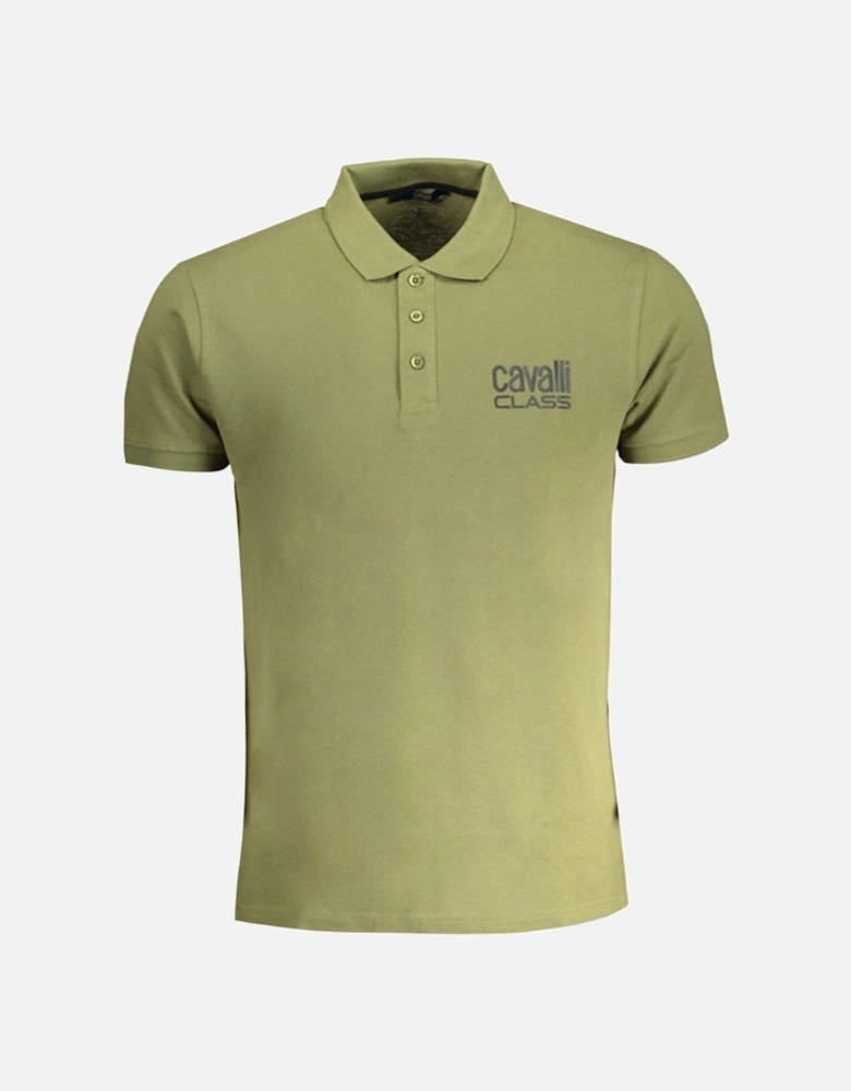 Cavalli Class Bold Logo Green Polo Shirt