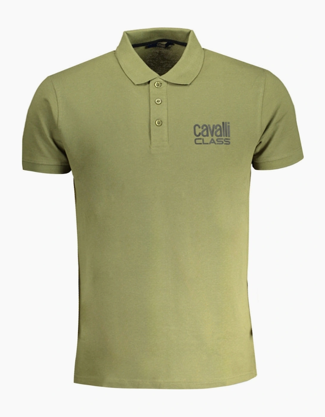 Roberto Cavalli Men's Tan Cavalli Class Bold Logo Green Polo Shirt  42 Xl