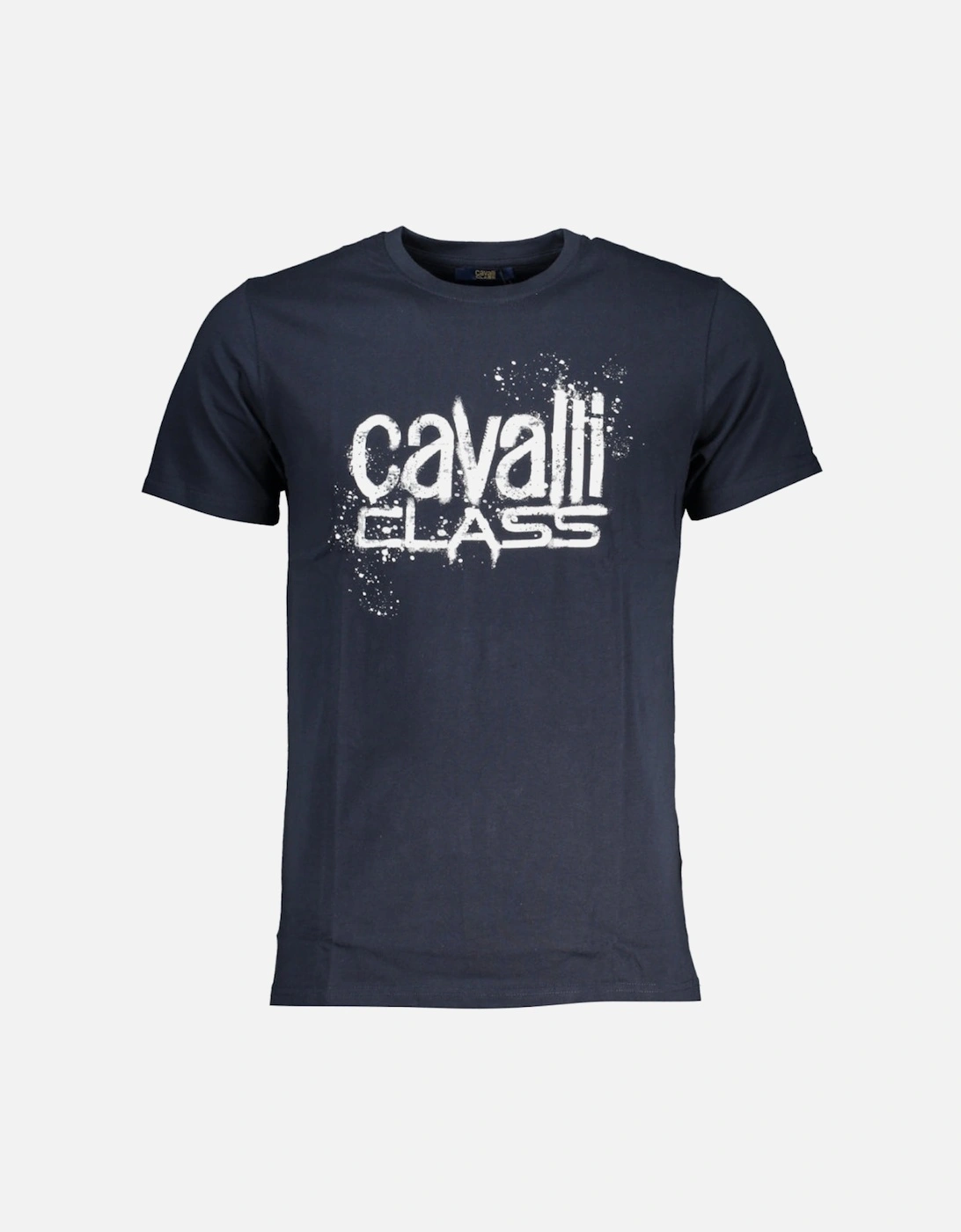 Cavalli Class Paint Splatter Logo Navy Blue T-Shirt, 3 of 2