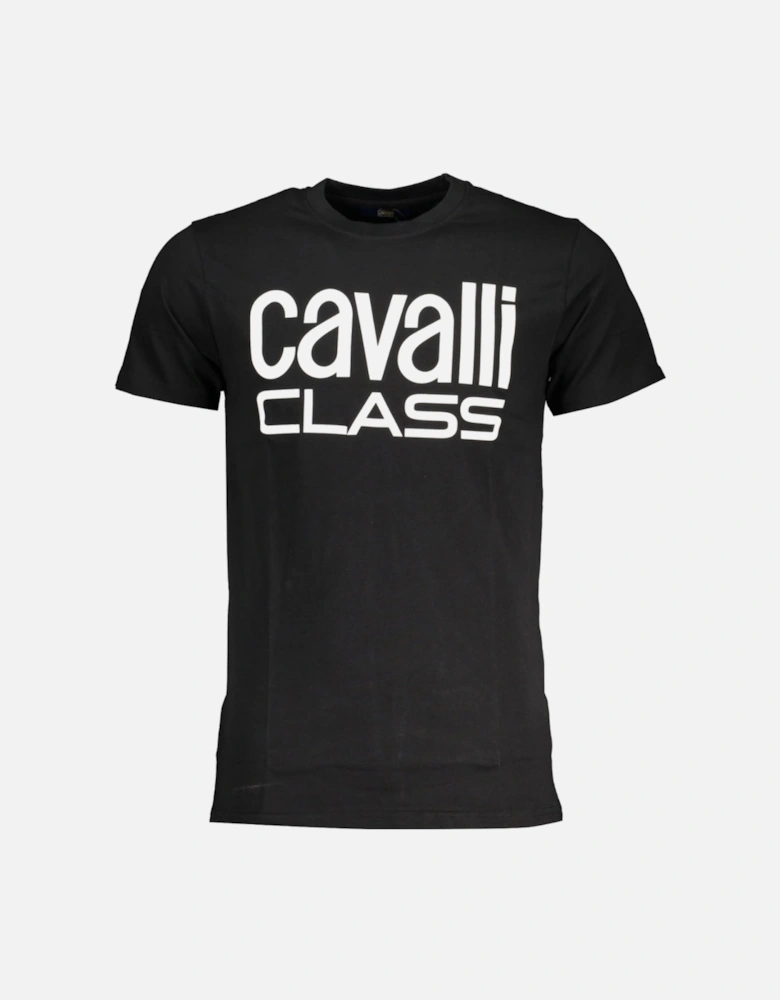 Cavalli Class Bold White Logo Black T-Shirt