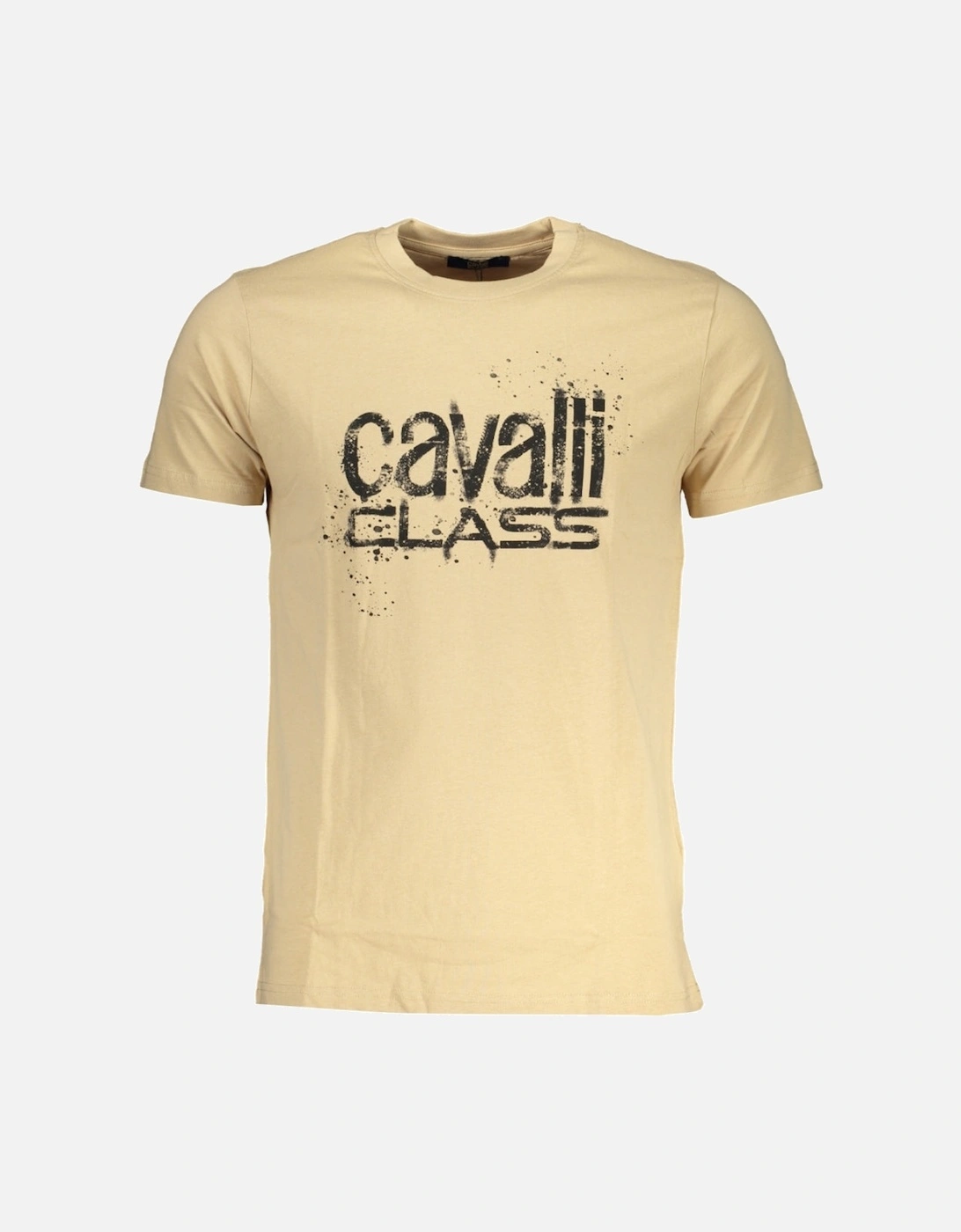 Cavalli Class Bold Black Logo Beige T-Shirt, 3 of 2