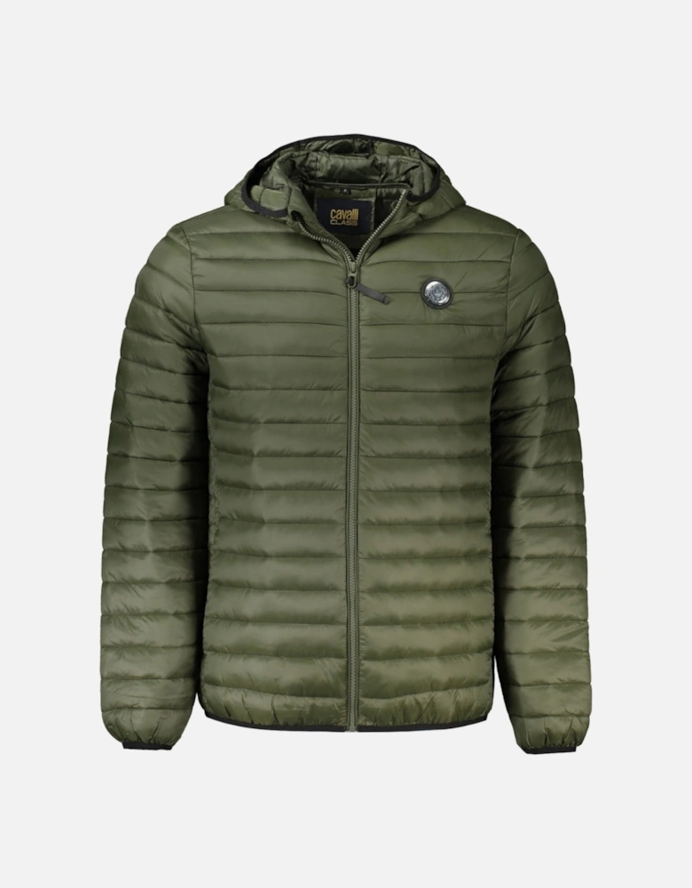 Cavalli Class Plain Quilted Green Jacket