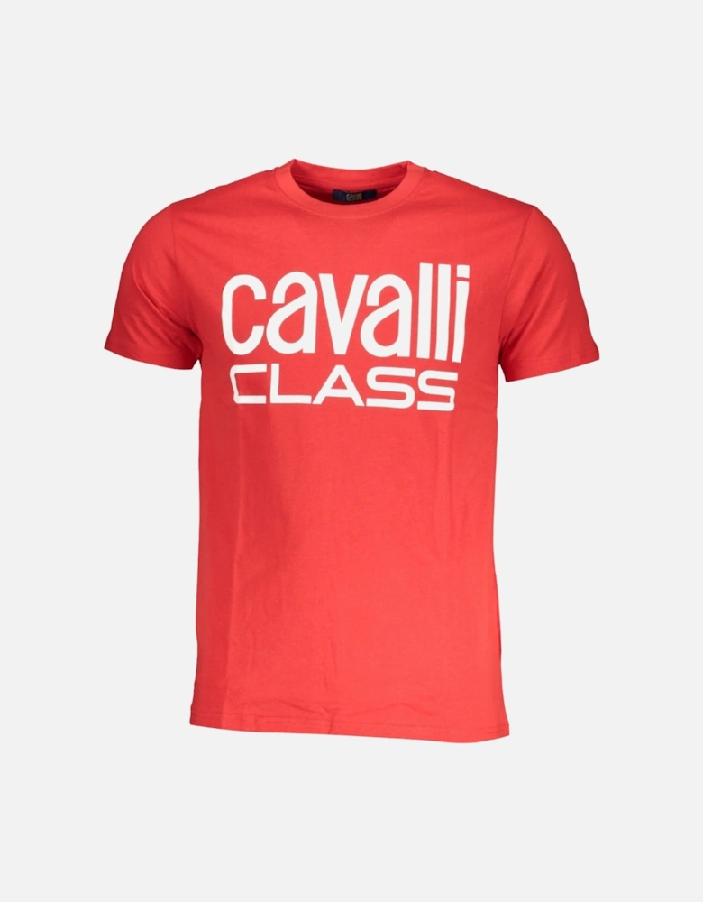 Cavalli Class Bold White Logo Red T-Shirt