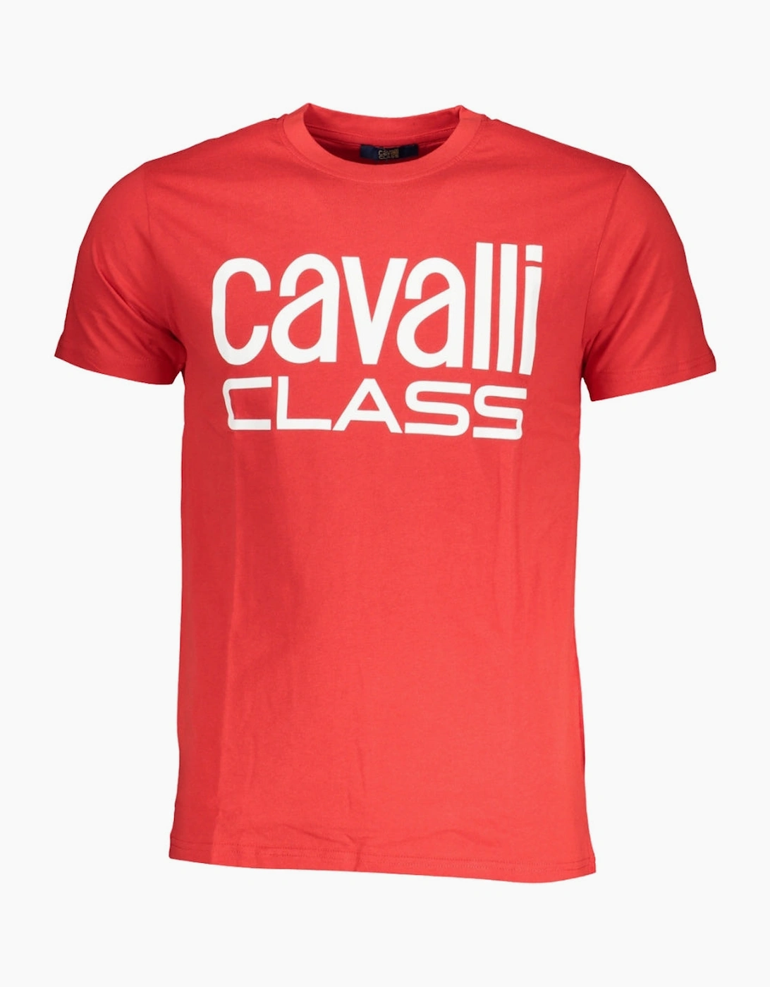 Roberto Cavalli Men's White/Red Cavalli Class Bold Logo T-Shirt - Size 42