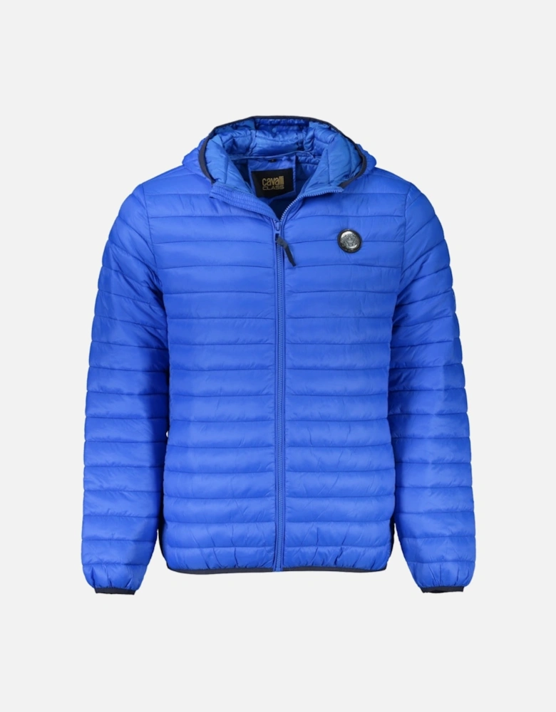 Cavalli Class Plain Quilted Blue Jacket