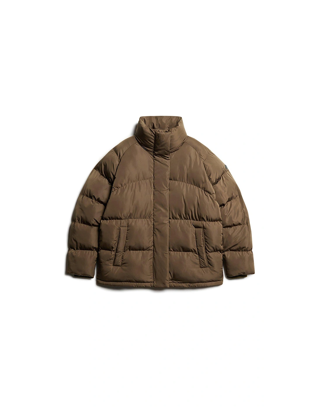 Midi Length Padded Jacket - Brown