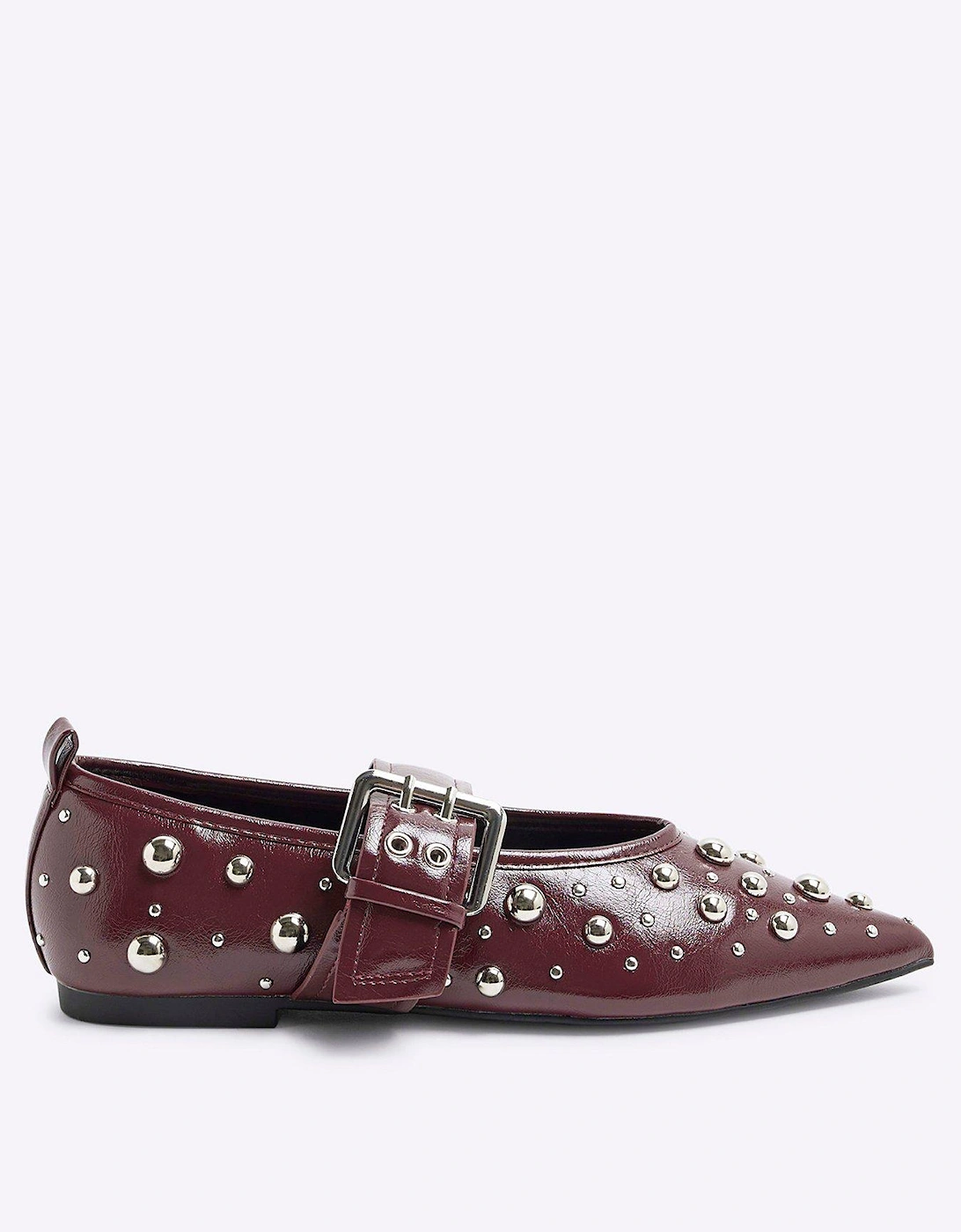 Studded Point Mary Jane - Red, 7 of 6