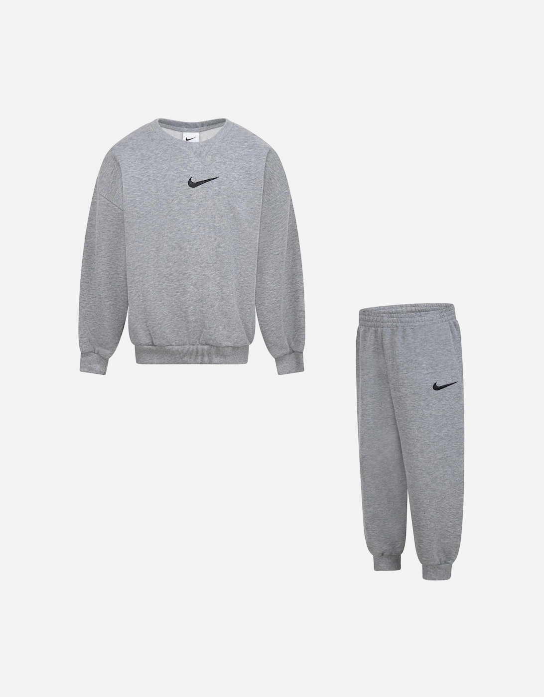 Kids Essential Fleece Crew Tracksuit - Dark Grey, 2 of 1