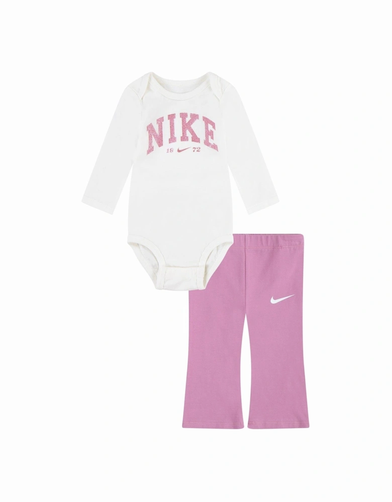 Infants Girls Swoosh Spirit Bodysuit Set - Pink