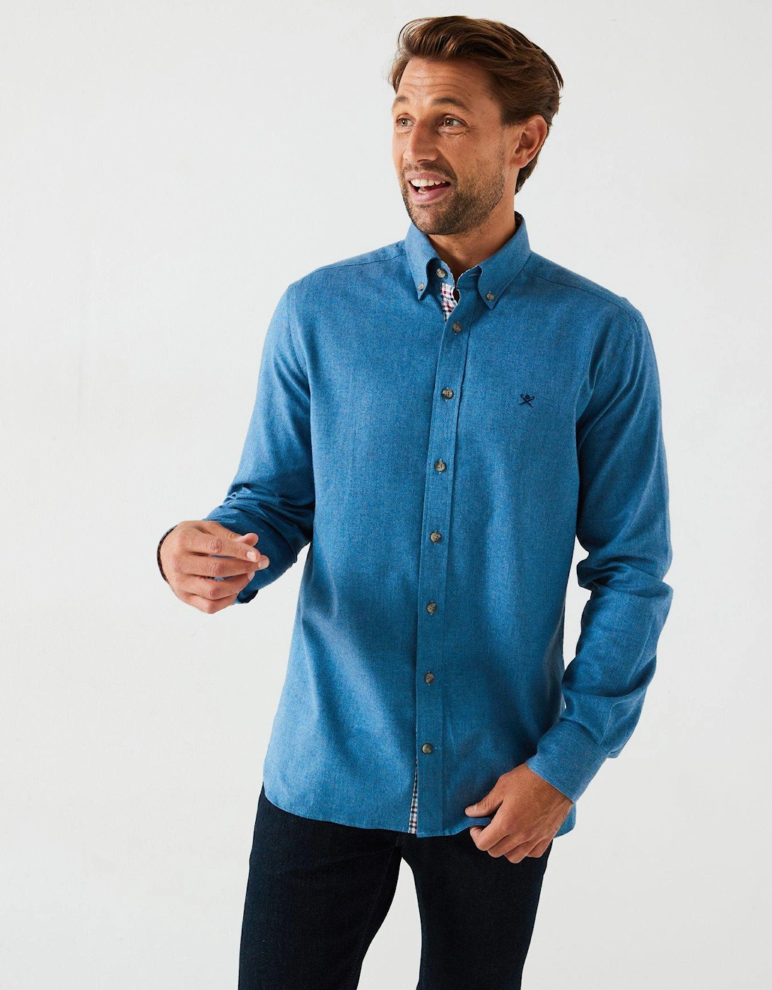 Flannel Trim Long Sleeve Shirt - Blue, 7 of 6