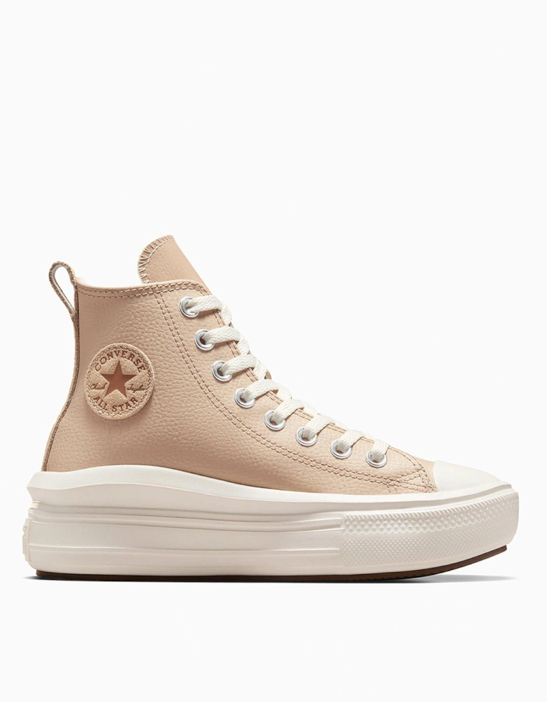 Junior Cozy Essentials Chuck Taylor All Star Move Hi Top Trainers - Beige