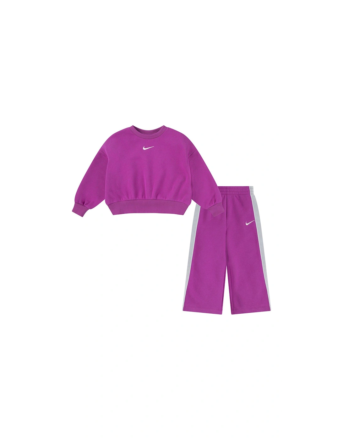 Kids Girls Shine Crew Pant Tracksuit - Pink, 6 of 5