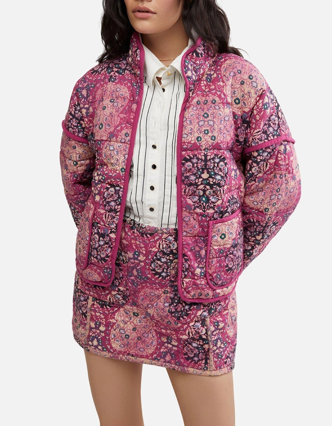 Chloe Quilted Jacket - Pink, 6 of 5