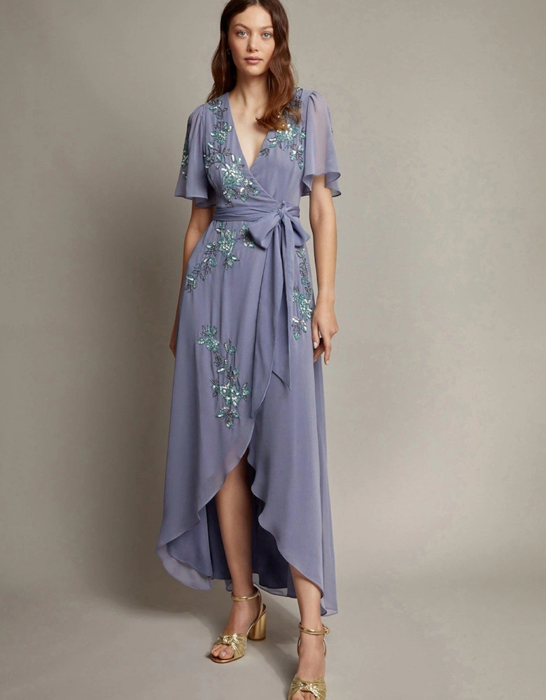 Sarah Wrap Dress - Blue