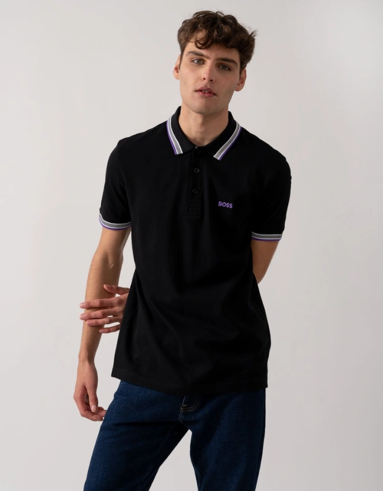 BOSS Green Paddy Mens Cotton-Piqué Polo Shirt with Contrast Logo