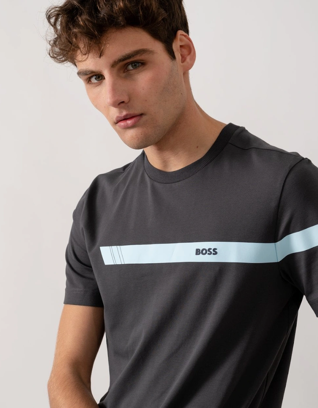 BOSS Green Tee 2 Mens Strip Logo T-Shirt