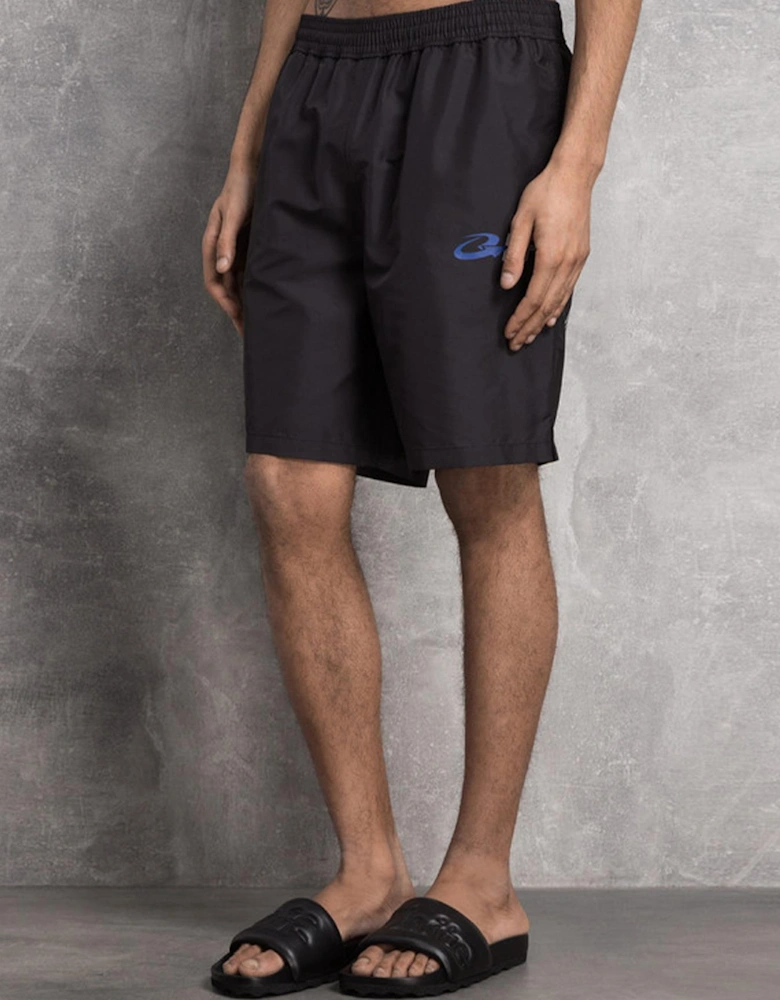 Exact Opposite Surfer Printed Swim Shorts in Black