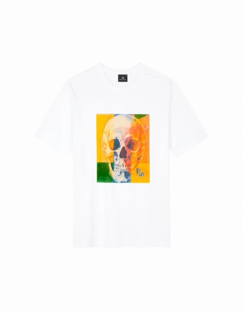 PS Reg Fit SS T-Shirt Skull Square - White