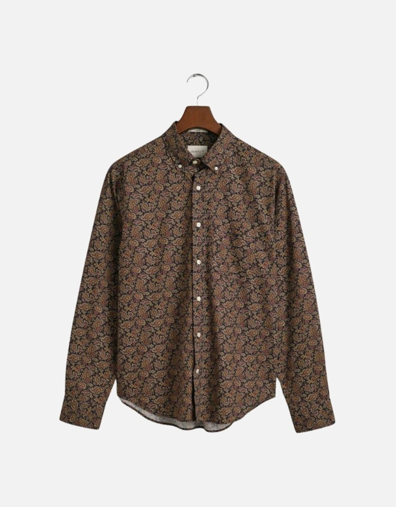 Reg Paisley Printed Shirt - Prussian Blue