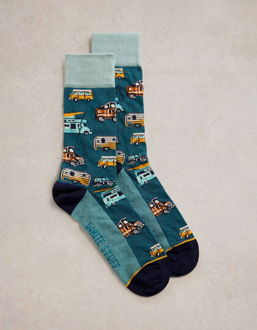 Men's Campervan Ankle Sock Teal Multi, 3 of 2